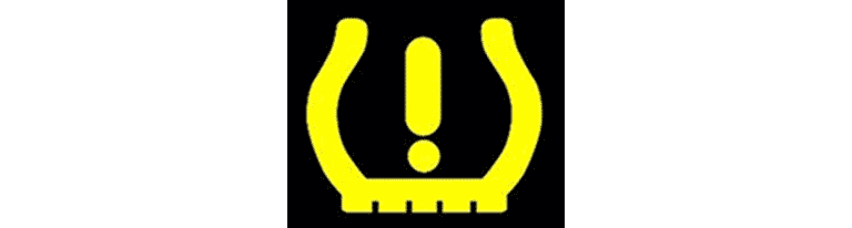 Testigo luminoso del vehículo que alerta sobre la presión de los neumáticos