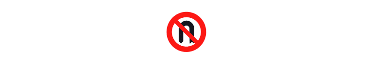 Señal cambio de sentido prohibido Prohibición del cambio de sentido