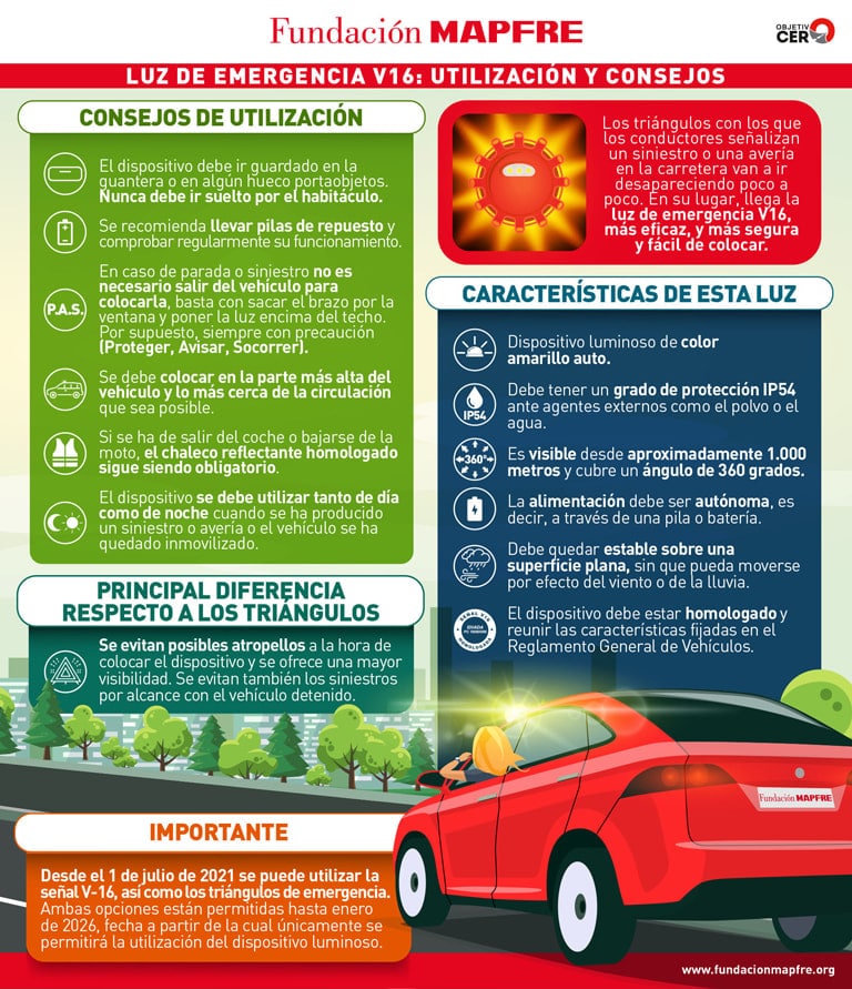 Todo sobre la luz obligatoria de emergencia V16 que sustituye a